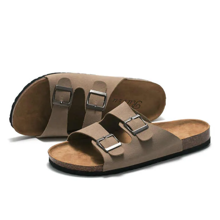 شبشب رجالي صيفي من الفلين بمشبك قابل . 2022 Summer Men's Cork Flip Flops with Adjustable