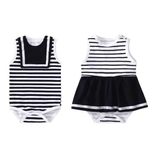 Baby Striped Siblings Sleeveless Summer Romper Baby clothes Wholesale