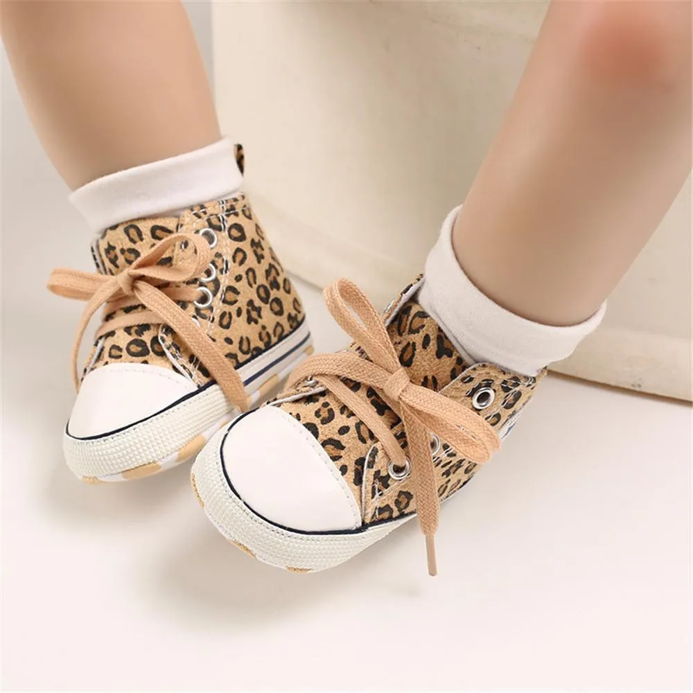 Baby Unisex Lace Up Canvas Cartoon Printed Casual Sneakers Kids Shoes Wholesale vendors