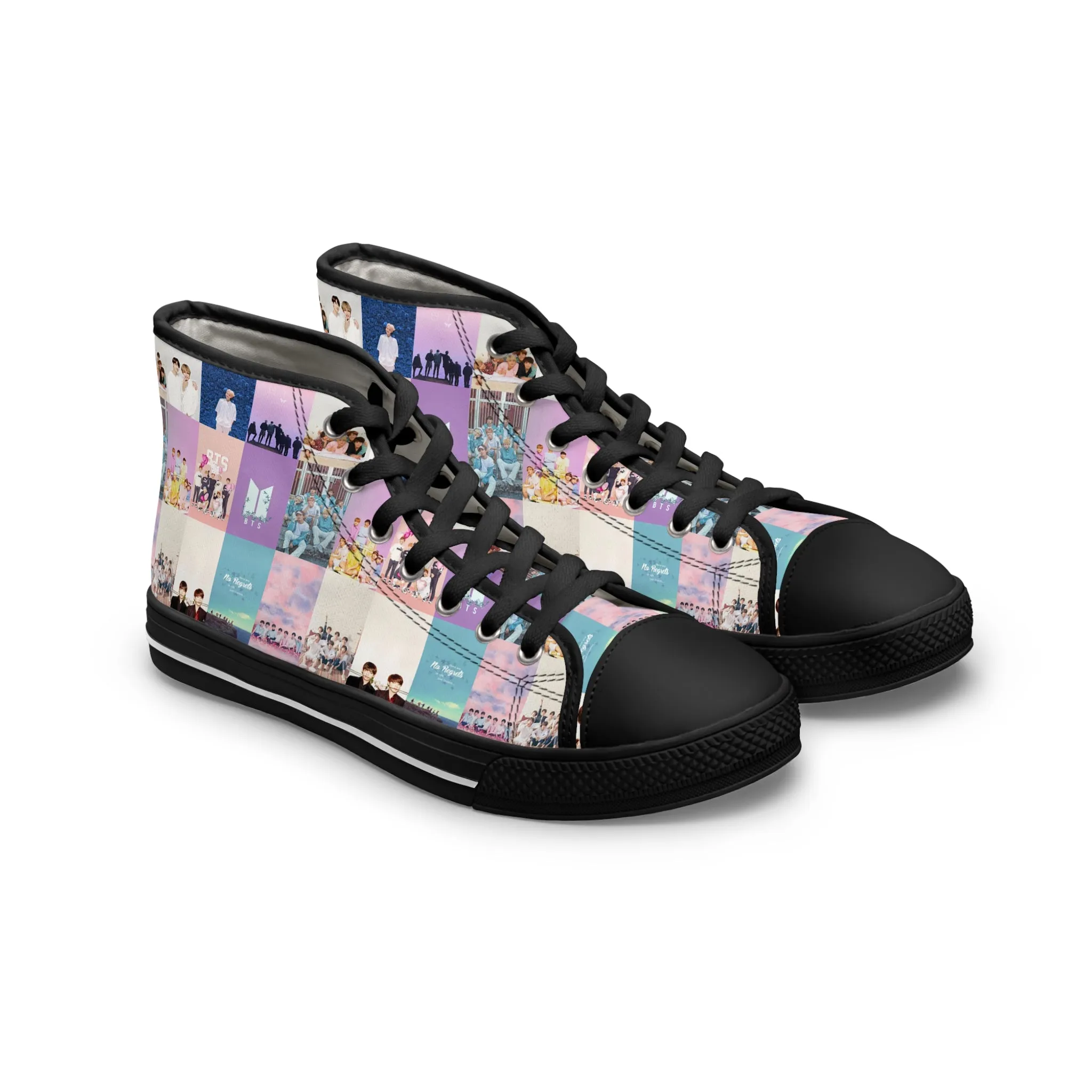 BTS Pastel Aesthetic Collage Women's High Top Sneakers