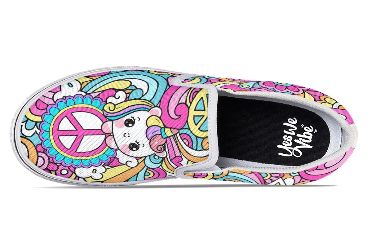 Cartoon Unicorn And Peace