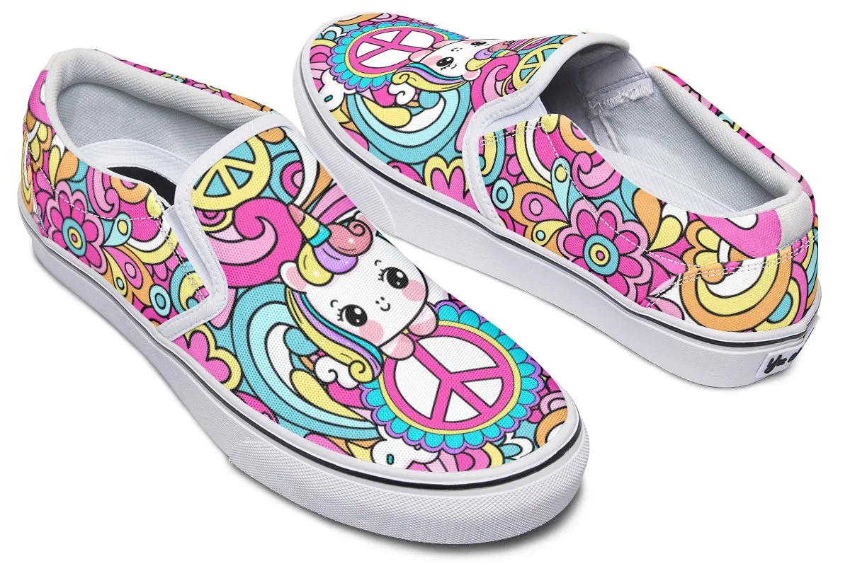 Cartoon Unicorn And Peace