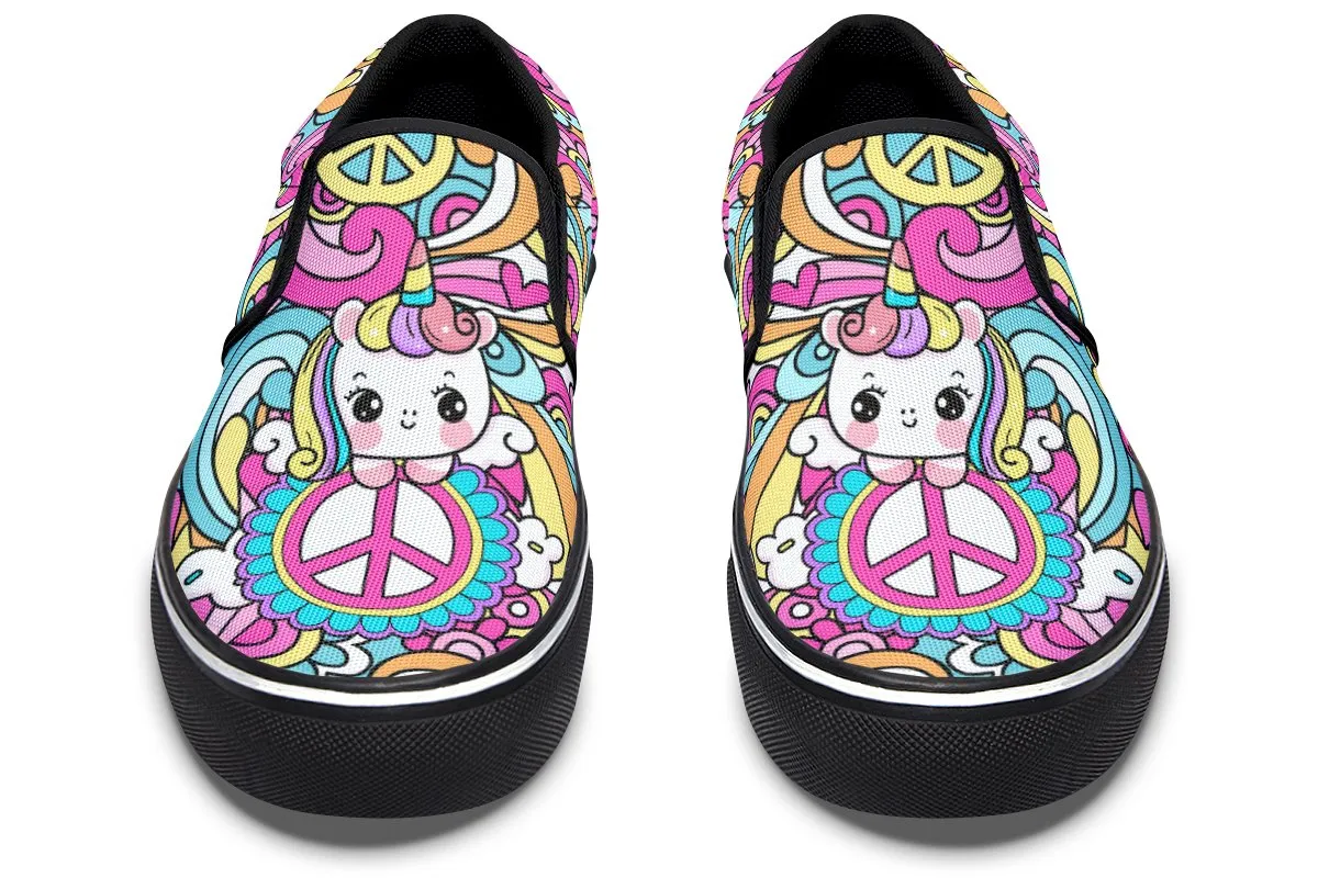 Cartoon Unicorn And Peace