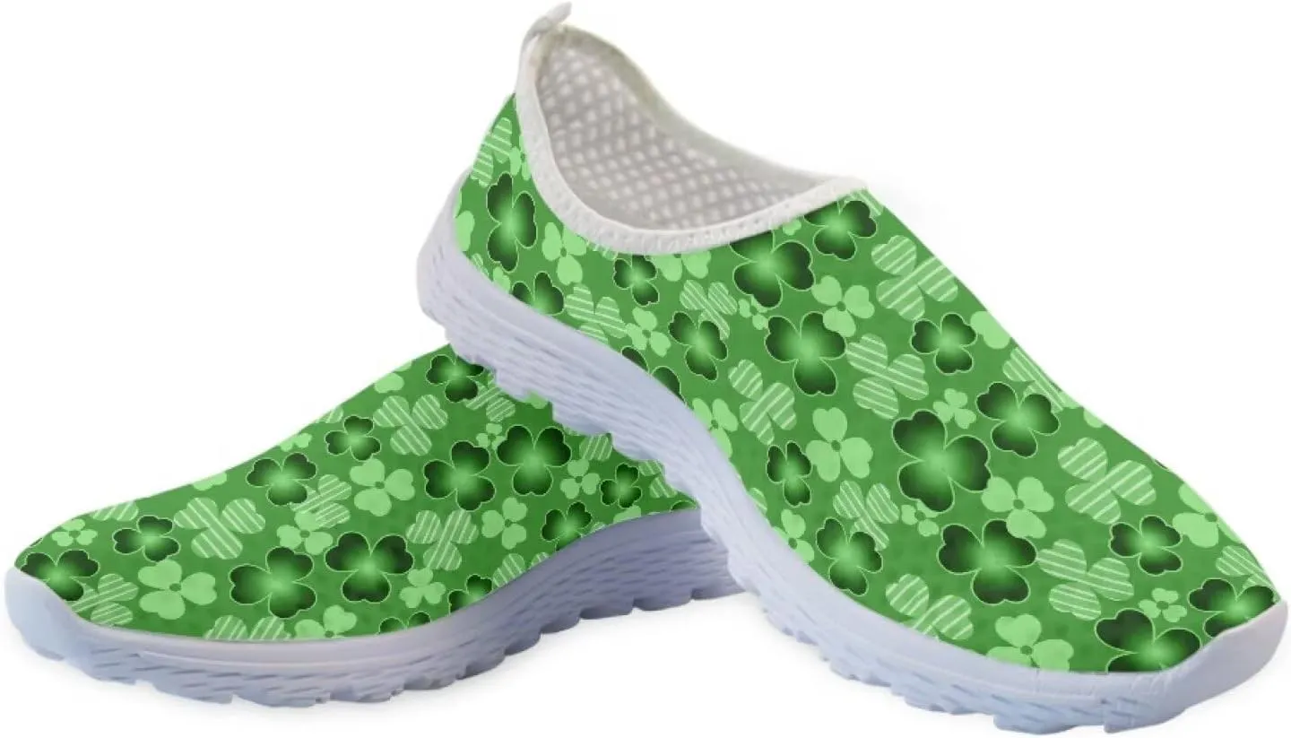 Christmas Slip On Loafer Shoes for Woman Size 5.5-11.5 Mesh Outdoor Walking Shoes Comfortable Road Running Shoes