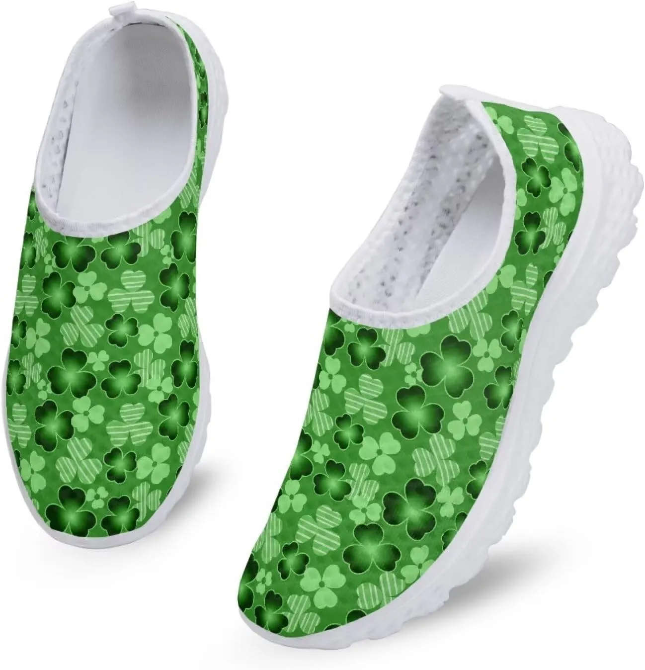 Christmas Slip On Loafer Shoes for Woman Size 5.5-11.5 Mesh Outdoor Walking Shoes Comfortable Road Running Shoes