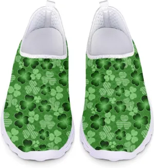 Christmas Slip On Loafer Shoes for Woman Size 5.5-11.5 Mesh Outdoor Walking Shoes Comfortable Road Running Shoes
