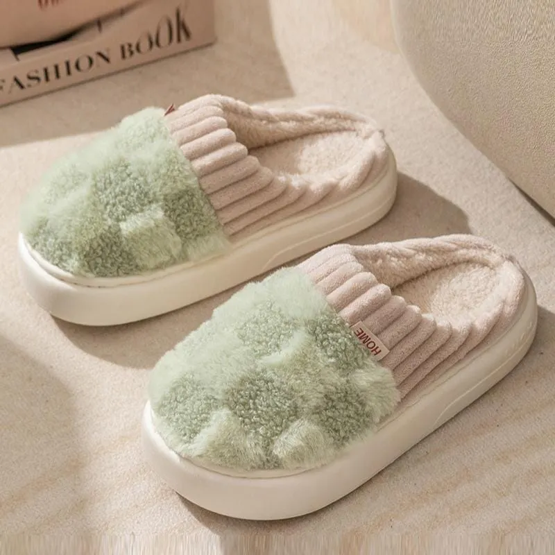 Cozy Cashmere Slippers with Slip-Resistant Sole
