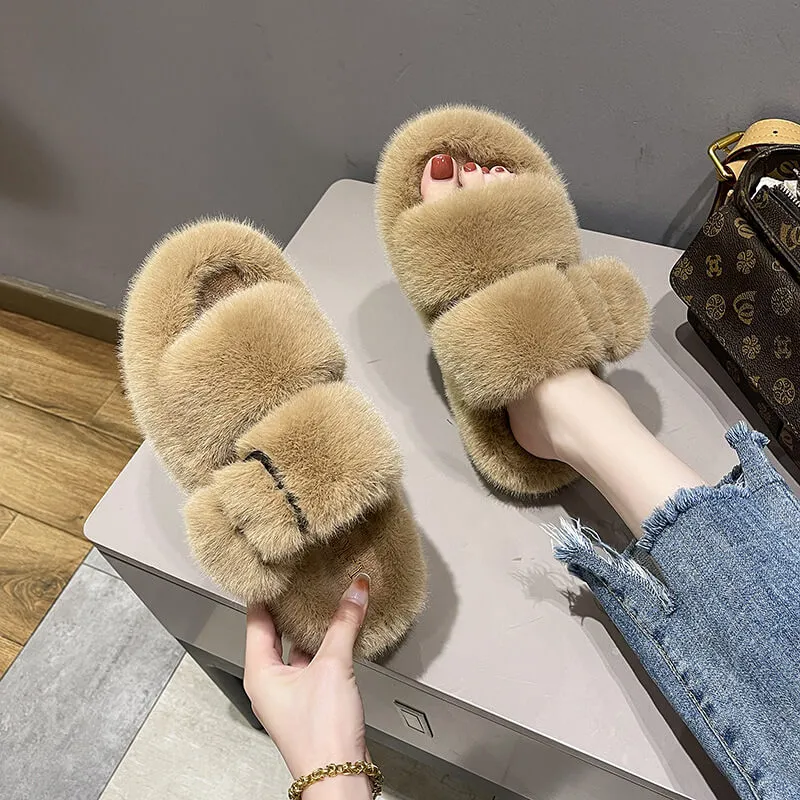 Cozy Double Strap Cushion Slipper Shoes  COLORS