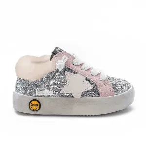 Cozy Glitter Sneaker: Silver