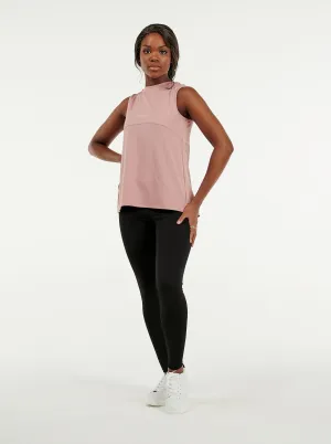 Dusty Pink Back Slit Sport Tanktop