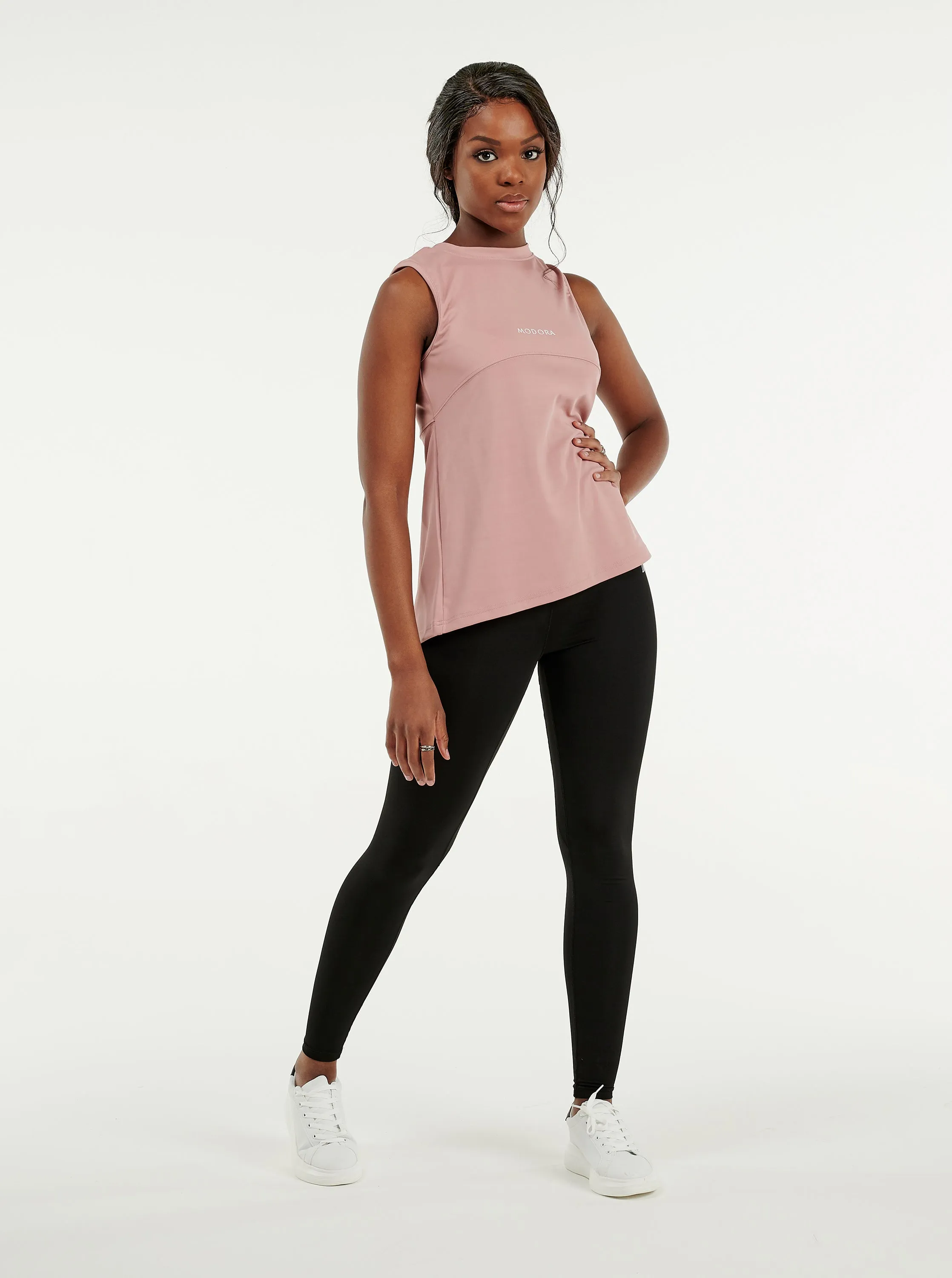 Dusty Pink Back Slit Sport Tanktop