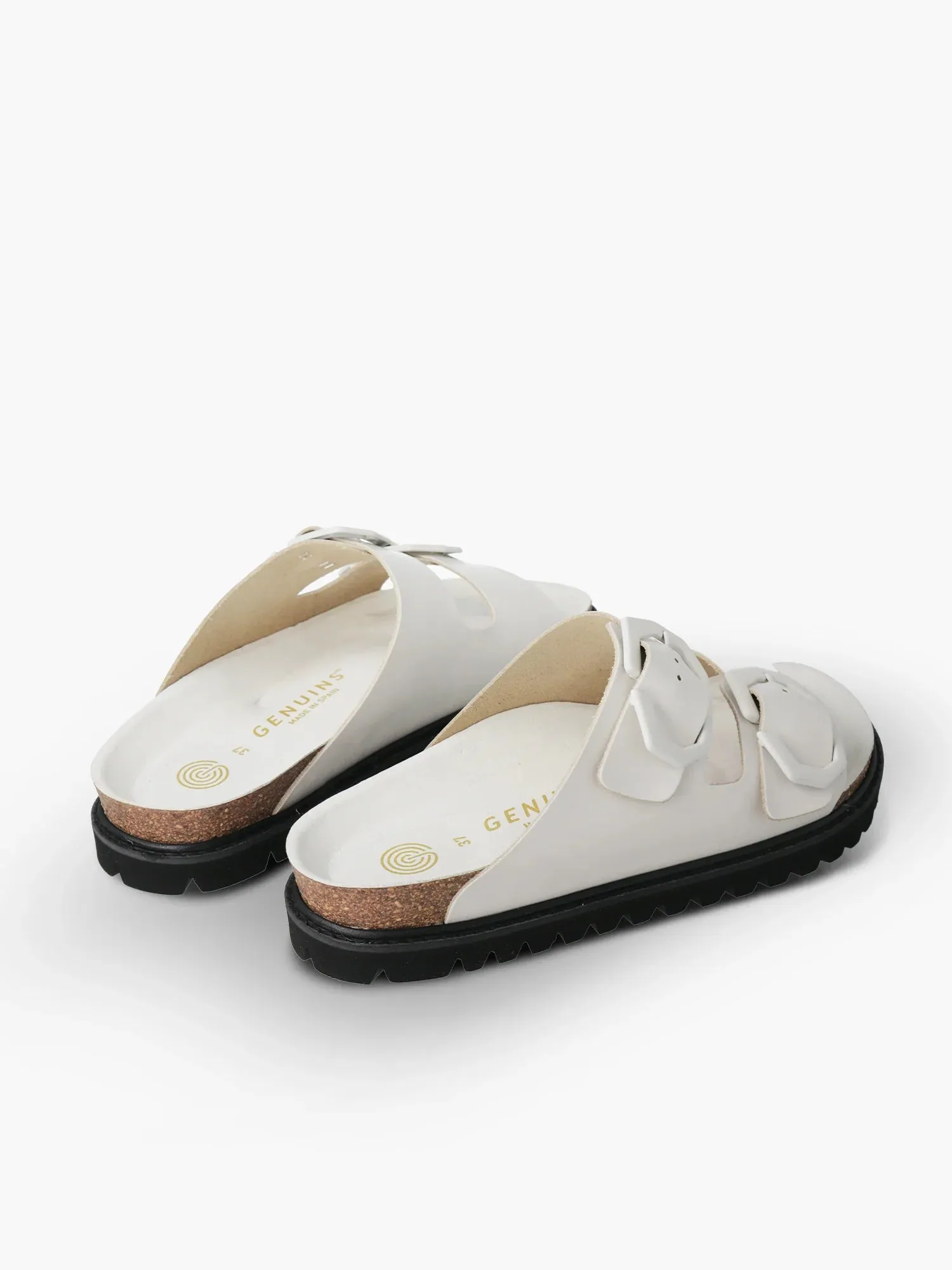 Genuins Galia in Off White Leather Slider