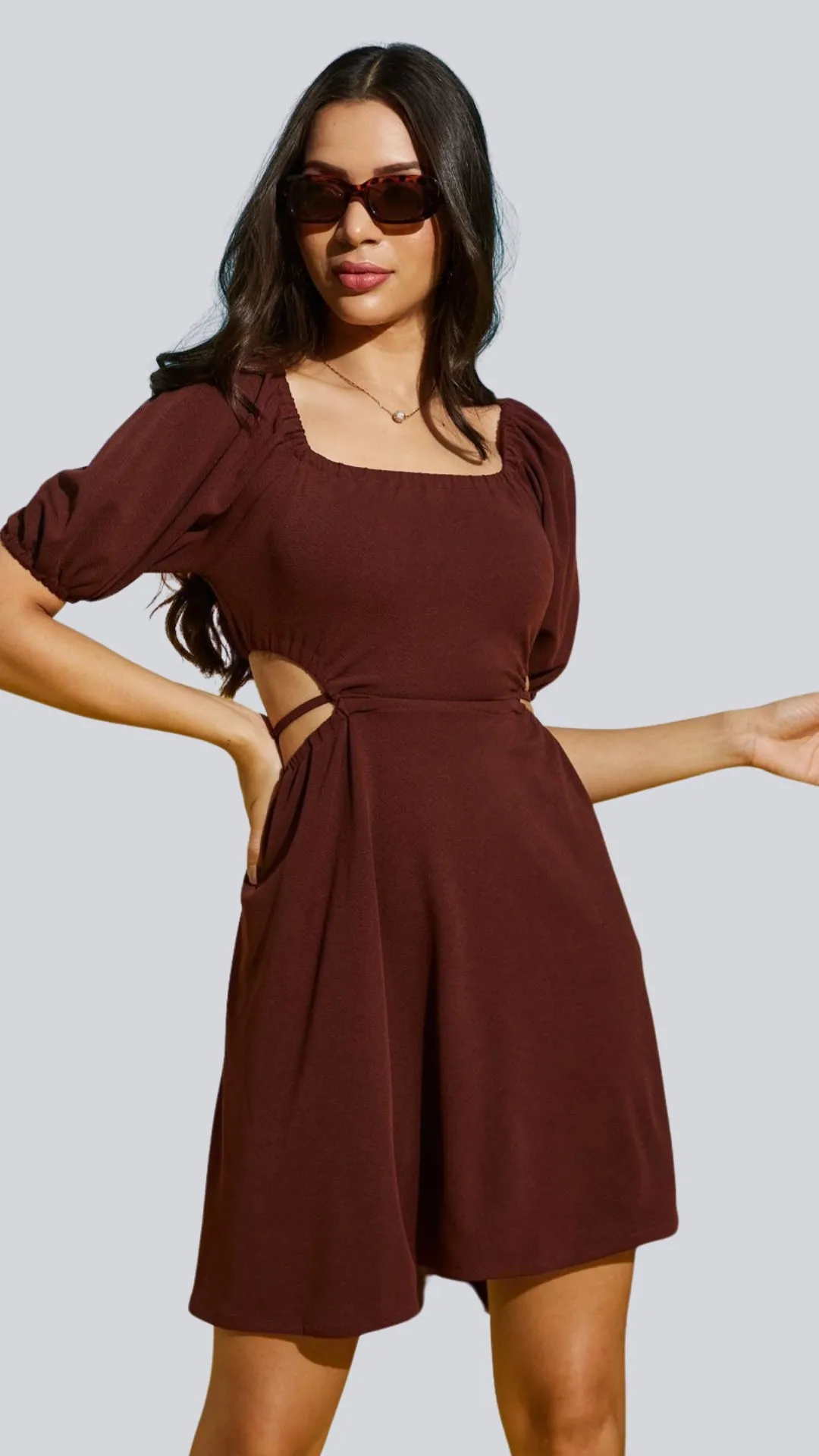 Glamour Lace Backed Mini Dress
