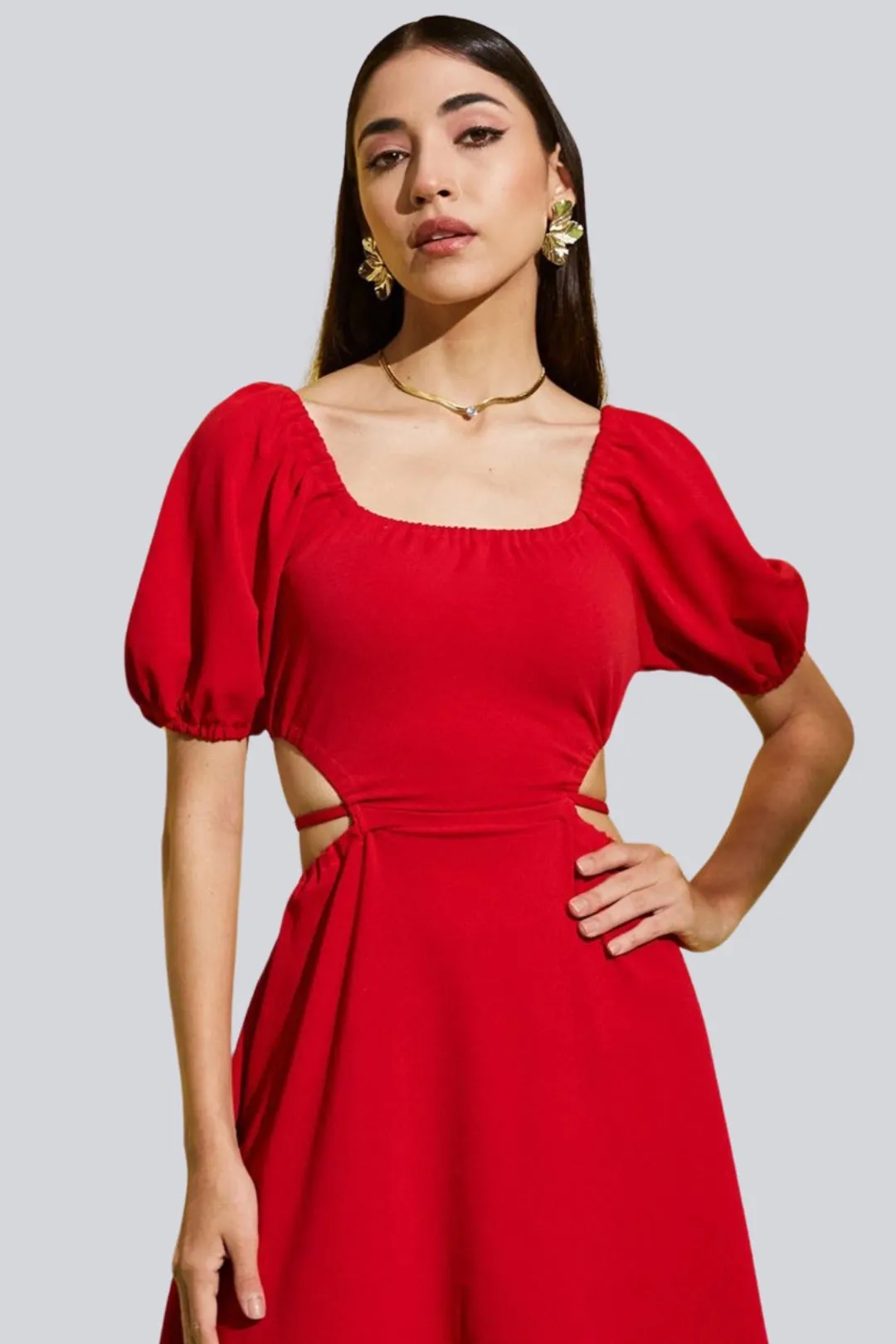 Glamour Lace Backed Mini Dress