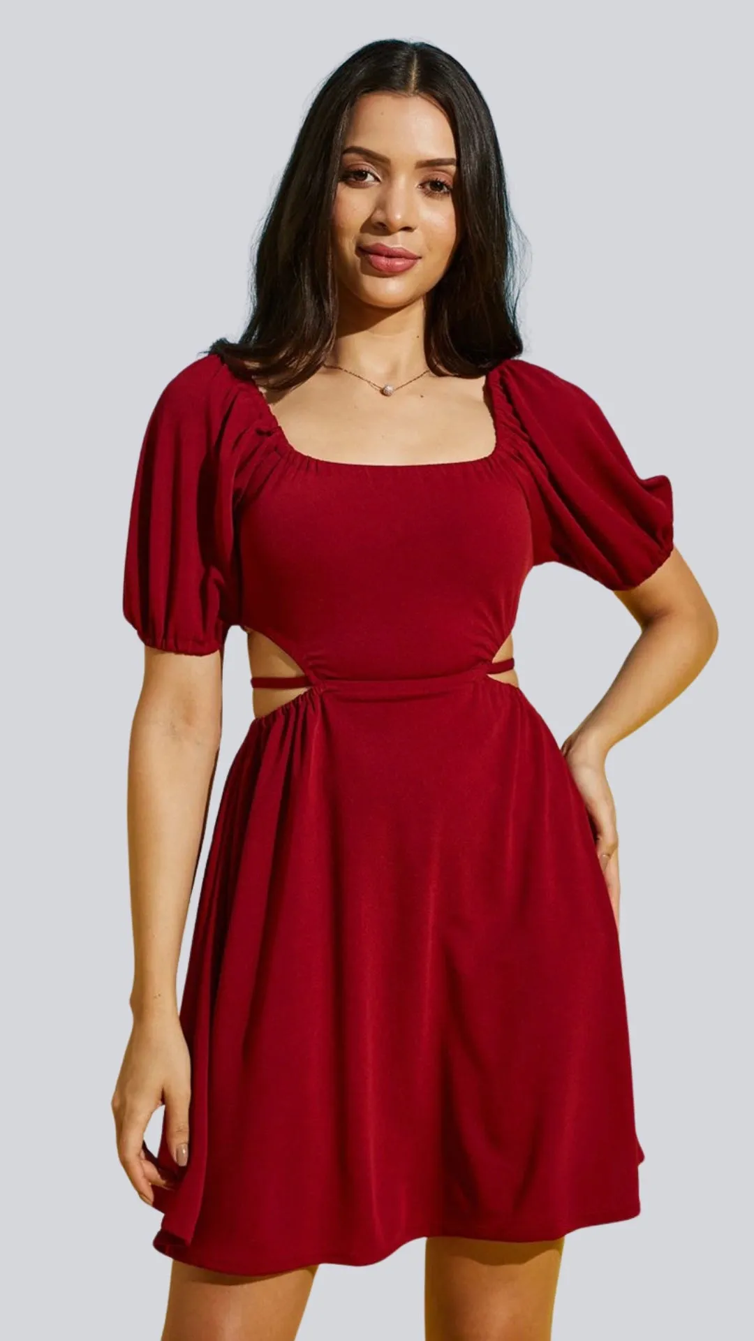 Glamour Lace Backed Mini Dress