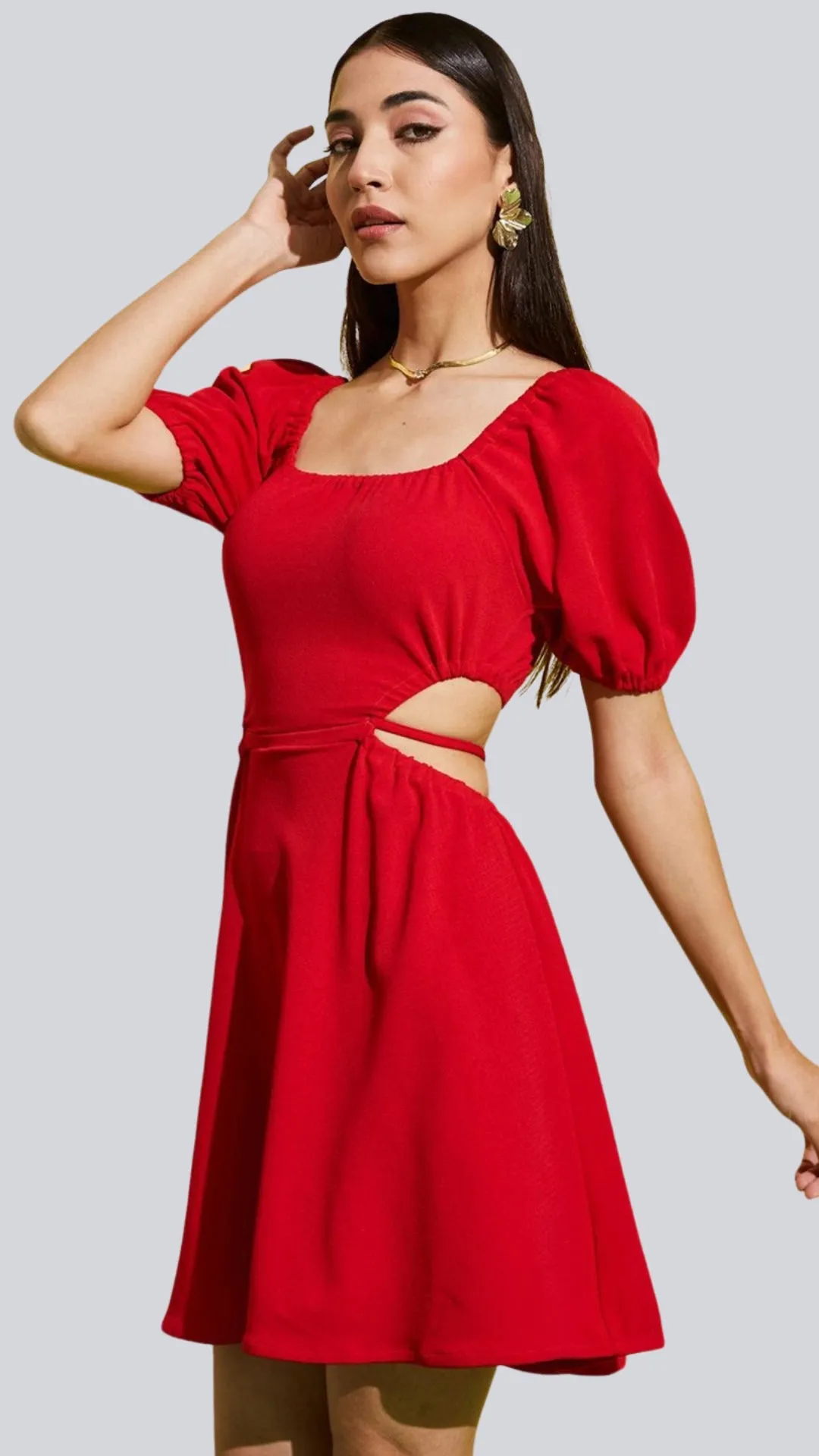 Glamour Lace Backed Mini Dress