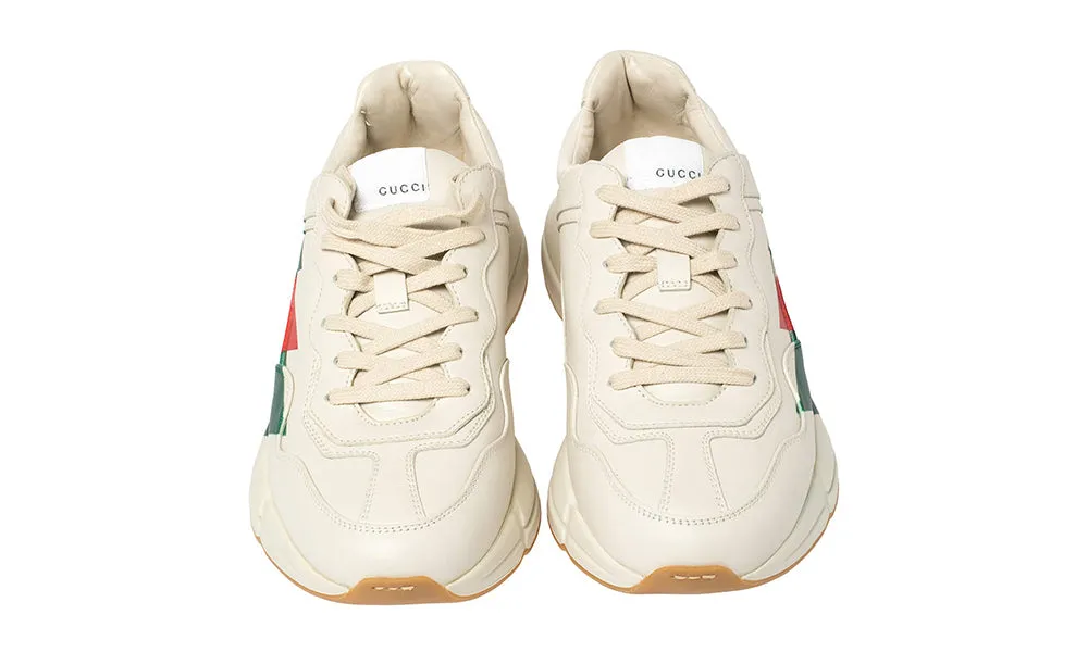 Gucci White Rhyton Web Chunky Sneakers