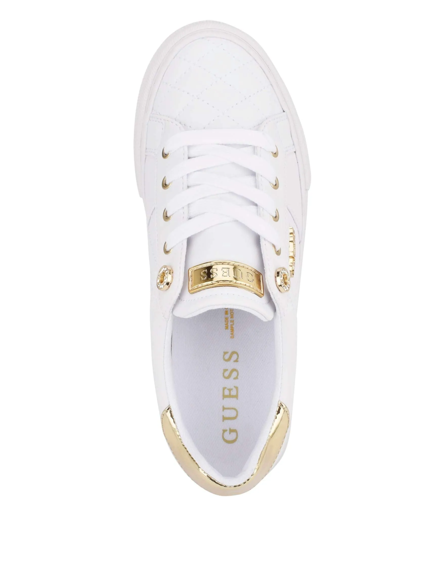 Guess Women's Loven Sneaker, White, 9.5