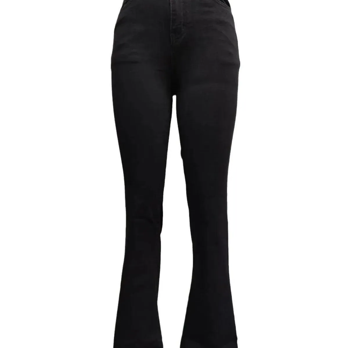 High-Waist Slim Fit Flare Jeans – European & American Hot-Selling Elastic Denim