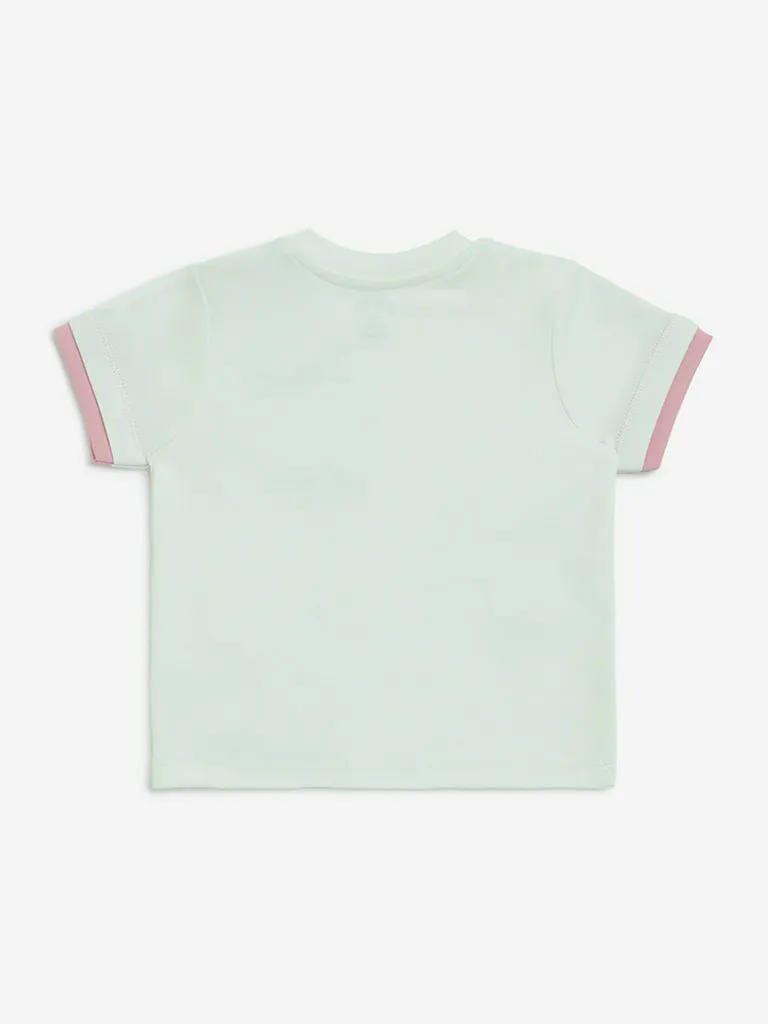 HOP Baby Off-White Printed Cotton T-Shirt