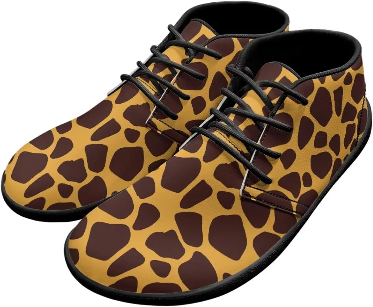 Jeiento Fish Scale Print Mens Barefoot Walking Shoes with Rubber Sole Zero Drop Sole