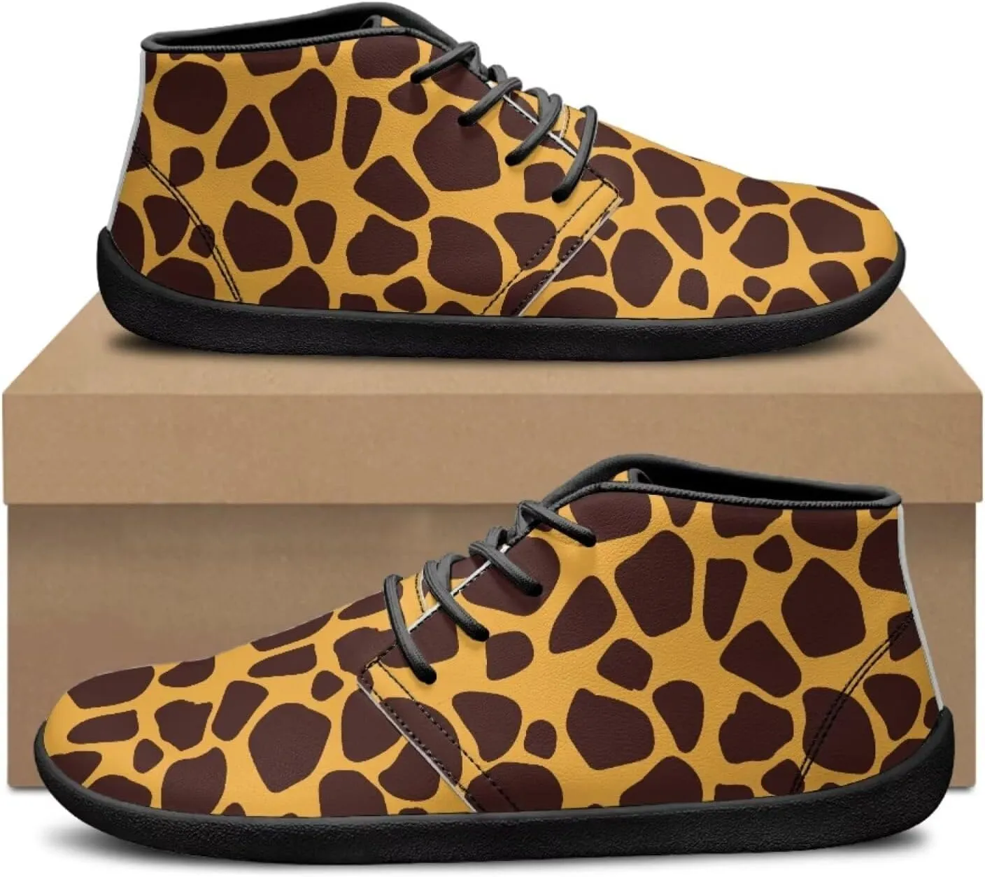 Jeiento Fish Scale Print Mens Barefoot Walking Shoes with Rubber Sole Zero Drop Sole