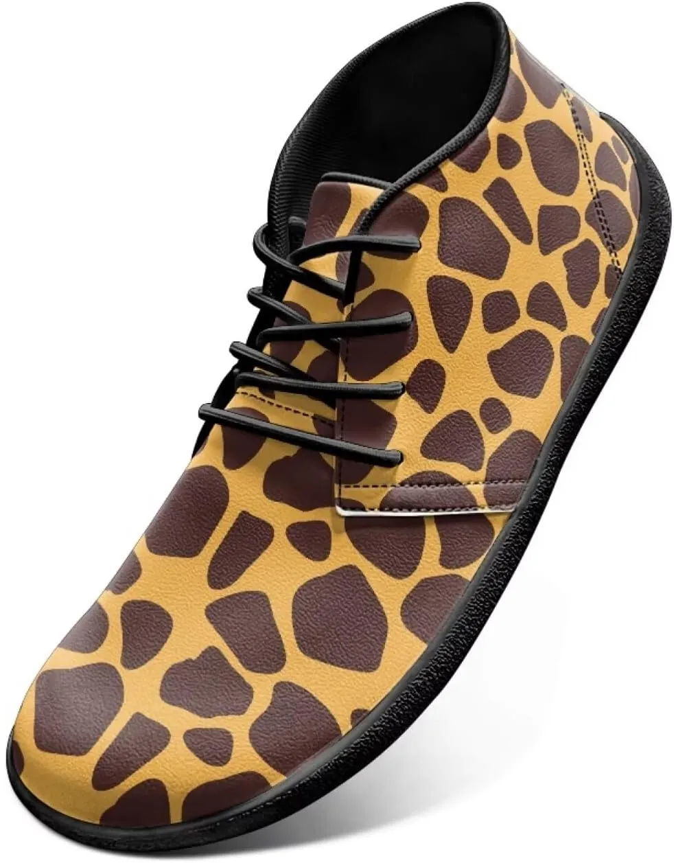Jeiento Fish Scale Print Mens Barefoot Walking Shoes with Rubber Sole Zero Drop Sole