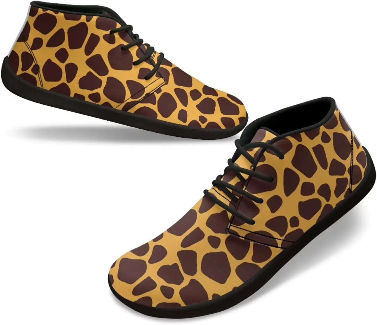 Jeiento Fish Scale Print Mens Barefoot Walking Shoes with Rubber Sole Zero Drop Sole