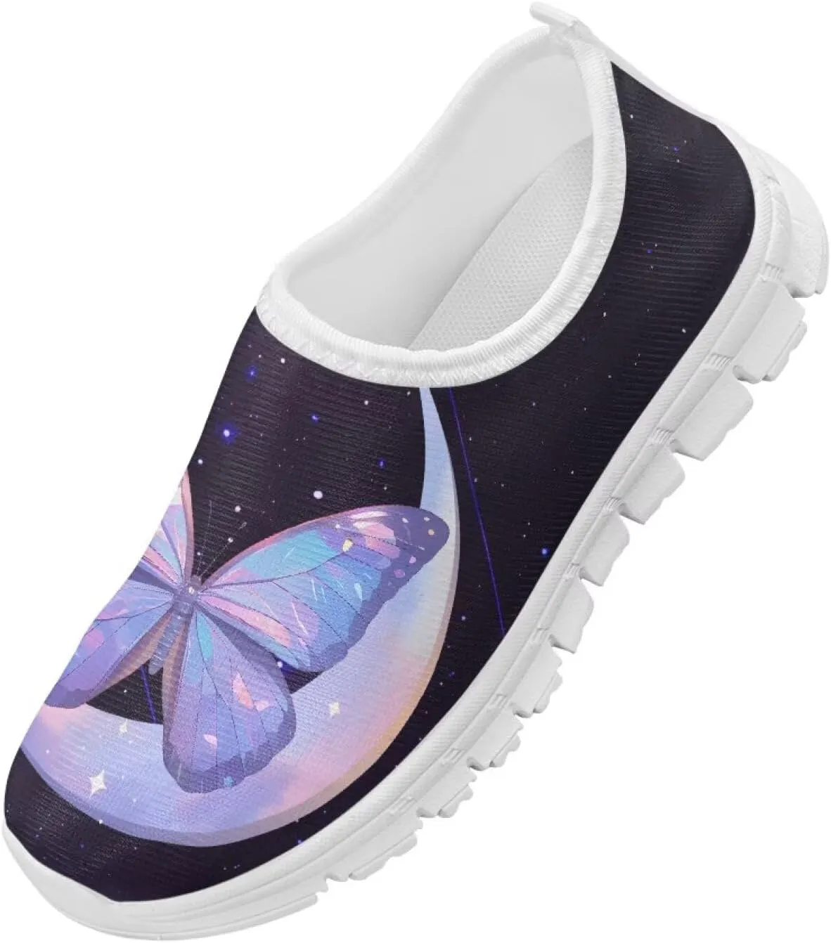 Kids Slip-On Athletic Shoes Breathable Mesh Running Sneakers for Boy Girl Comfort Anti-Skid Shoe for School & Outdoor Activities Size 11-15 White Sole