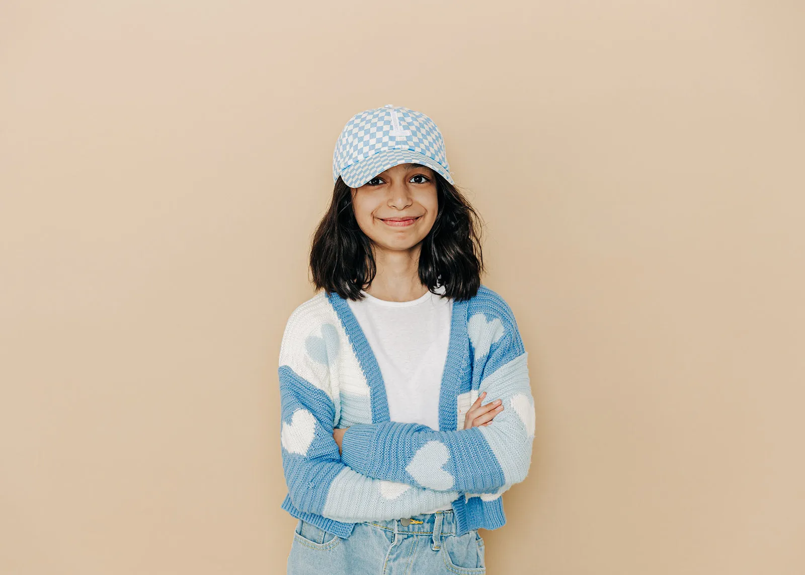 Light Blue Checker Baseball Hat