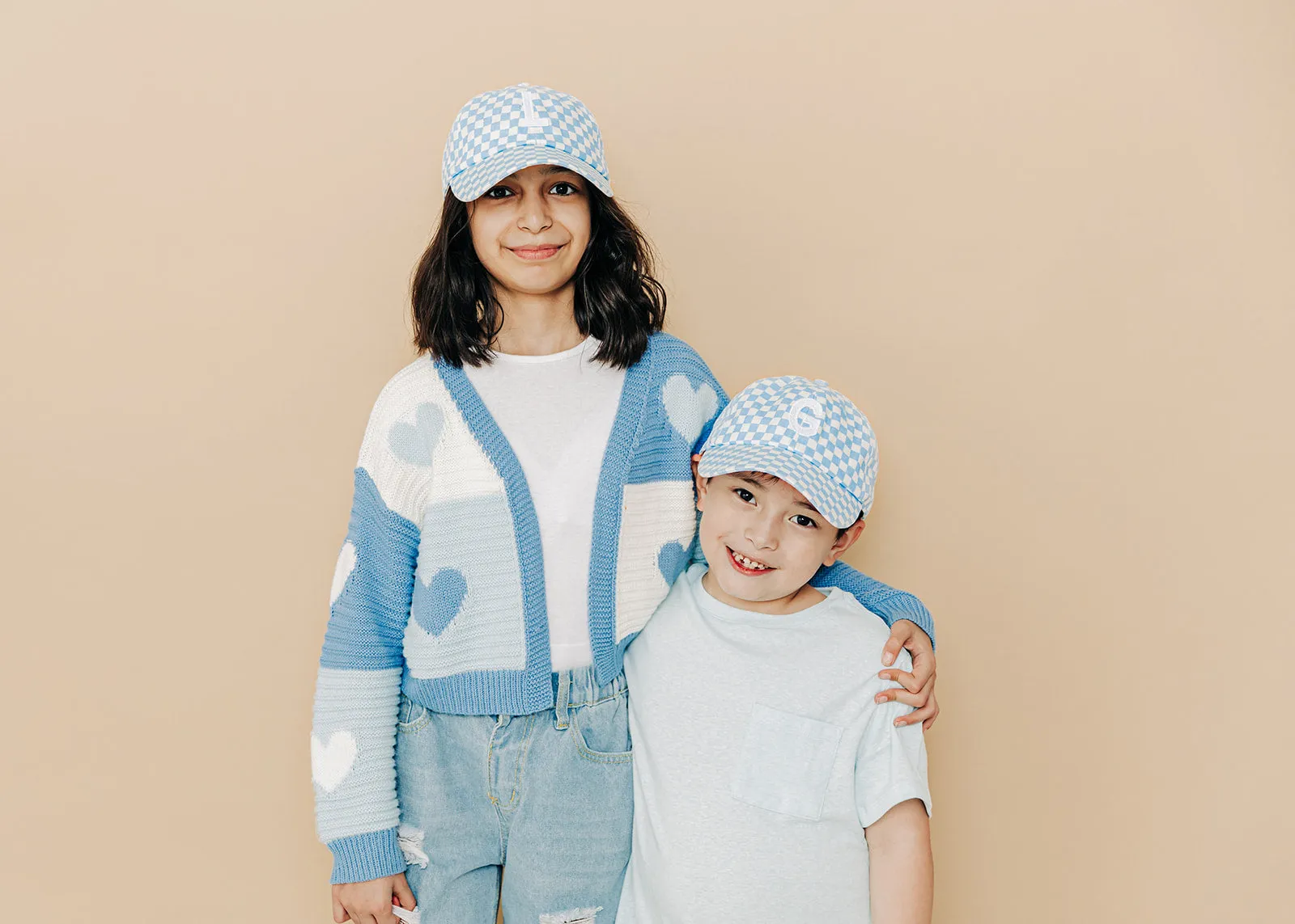 Light Blue Checker Baseball Hat