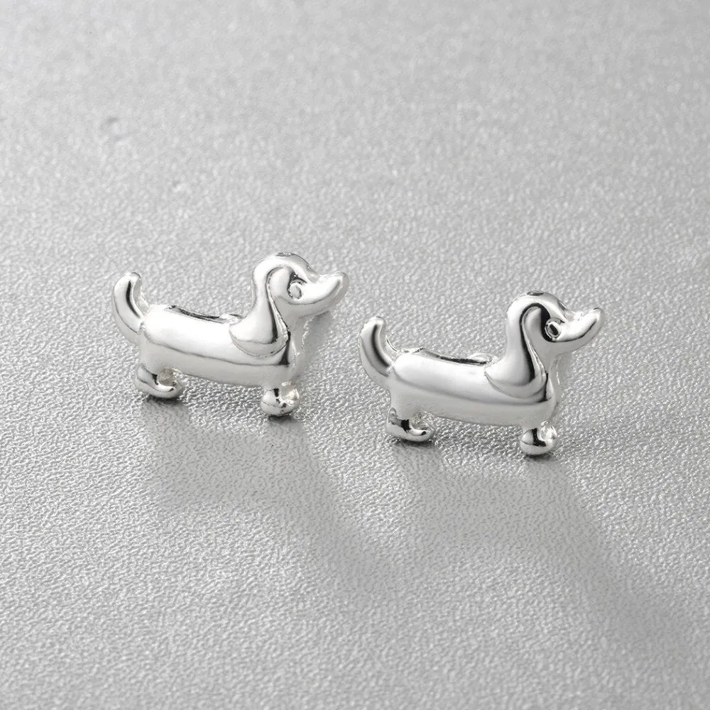 Lovely Dachshund Stud Earrings Teenage Girl’s Jewelry