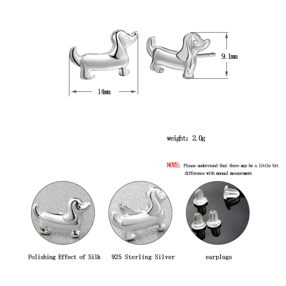 Lovely Dachshund Stud Earrings Teenage Girl’s Jewelry