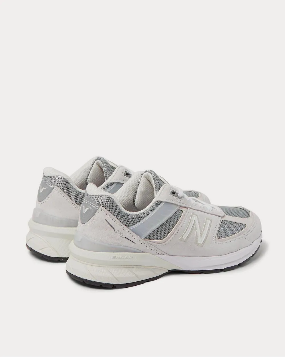 M990v5 Rubber-Trimmed Suede and Mesh  Gray low top sneakers