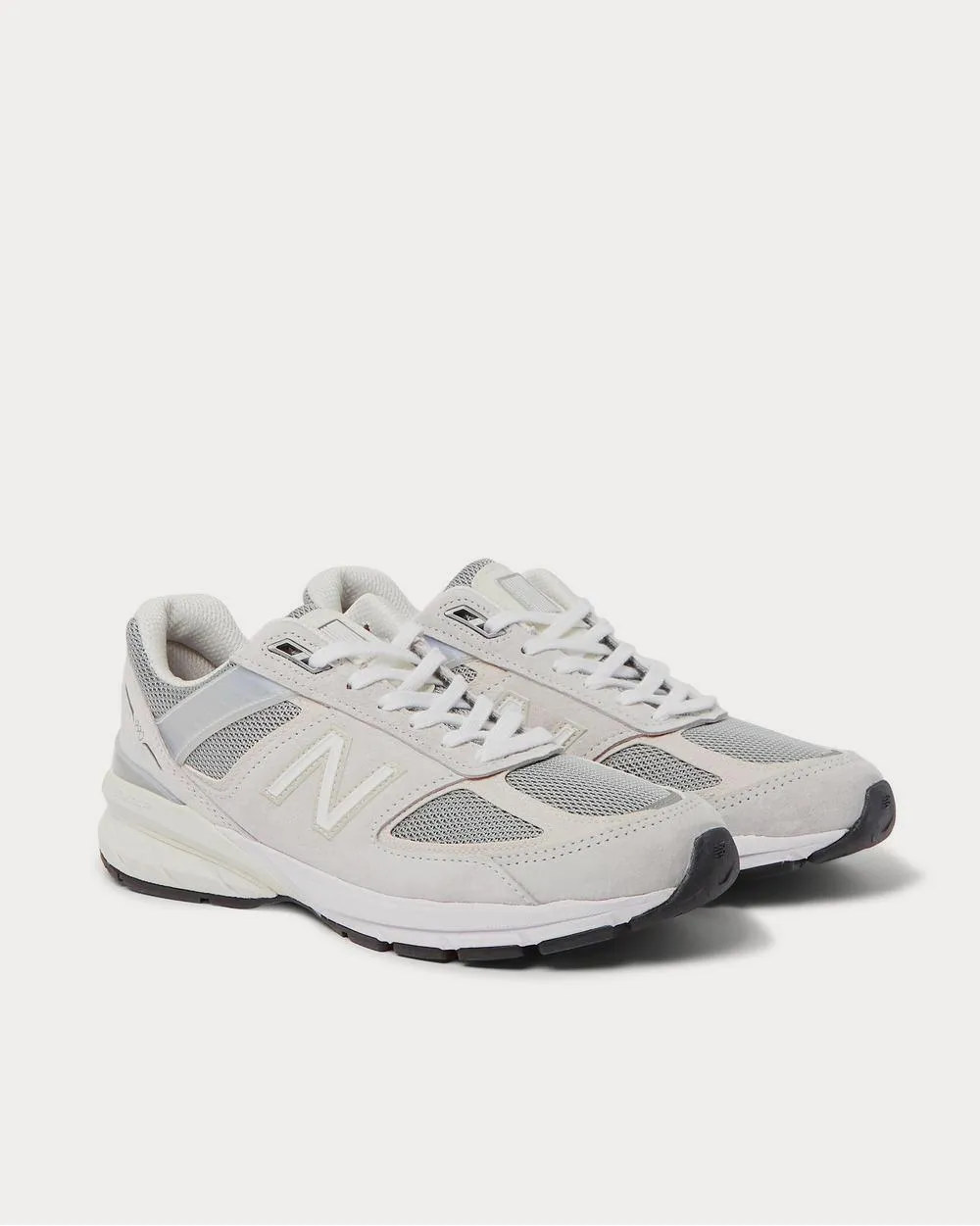 M990v5 Rubber-Trimmed Suede and Mesh  Gray low top sneakers