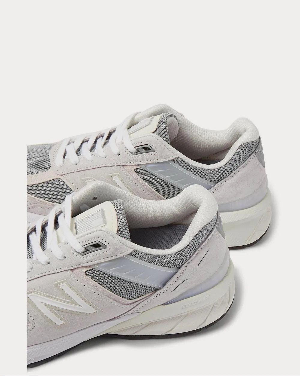 M990v5 Rubber-Trimmed Suede and Mesh  Gray low top sneakers