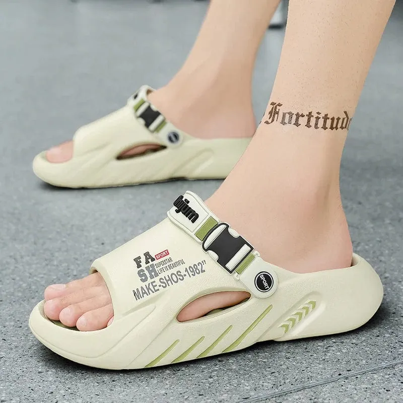 Men's Soft Massage Slippers - Indoor/Outdoor Beach Sandals, Comfortable Casual Slides