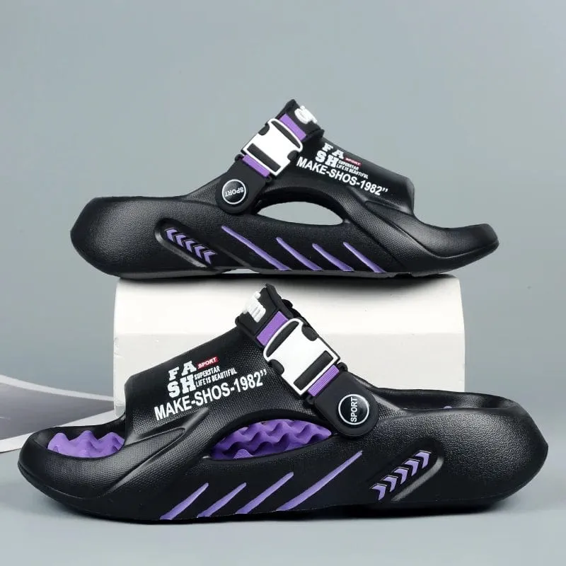 Men's Soft Massage Slippers - Indoor/Outdoor Beach Sandals, Comfortable Casual Slides
