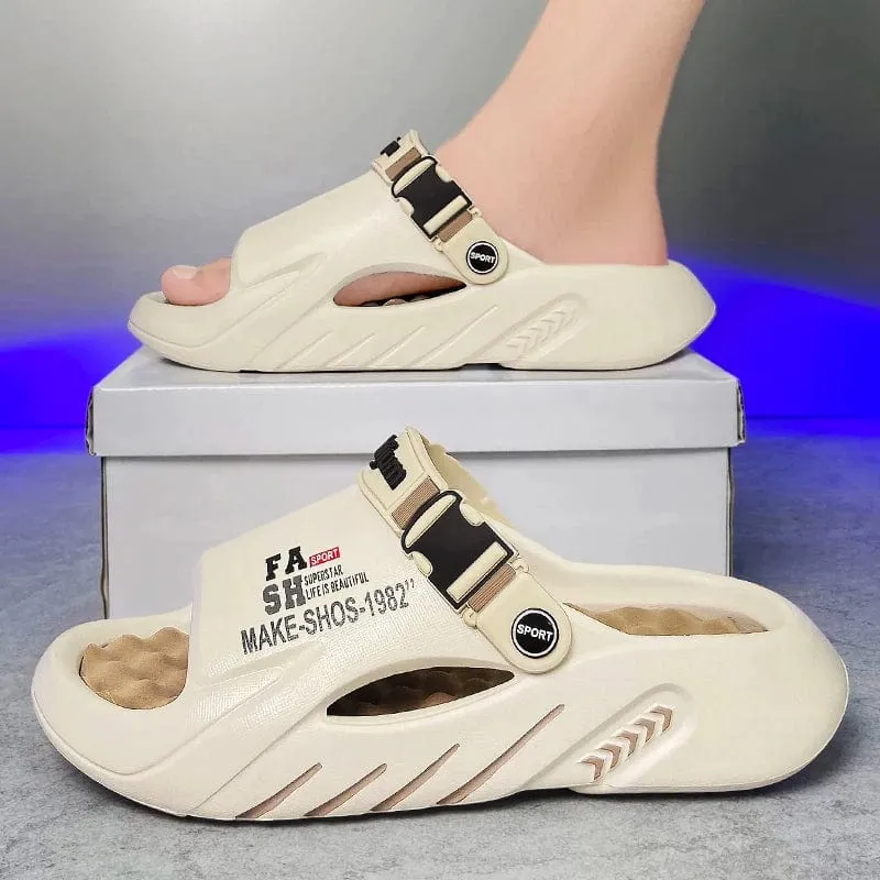 Men's Soft Massage Slippers - Indoor/Outdoor Beach Sandals, Comfortable Casual Slides