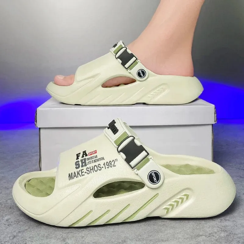 Men's Soft Massage Slippers - Indoor/Outdoor Beach Sandals, Comfortable Casual Slides