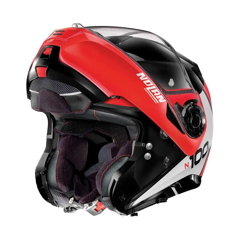 Nolan N100-5 PLUS N-Com Flip Face Helmet - red