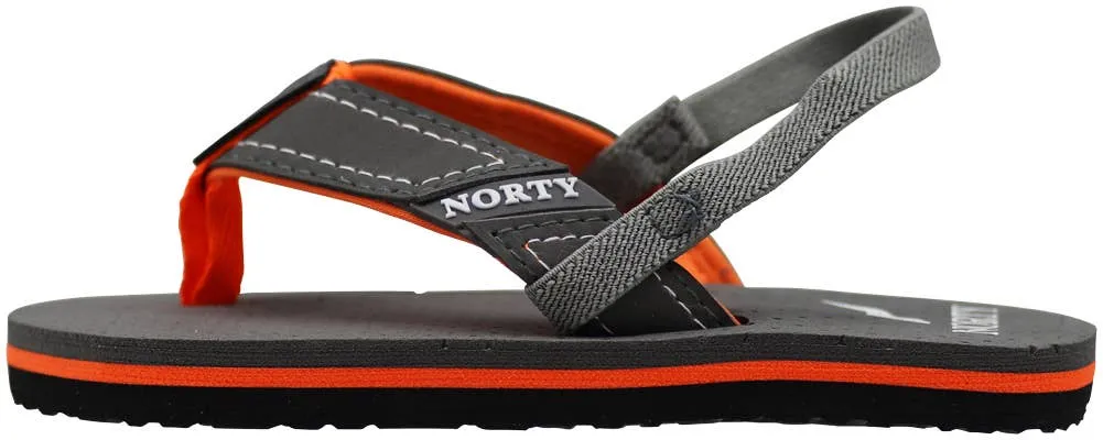 NORTY Tod Boys 5-10 Grey/Orange Sandal 19104T
