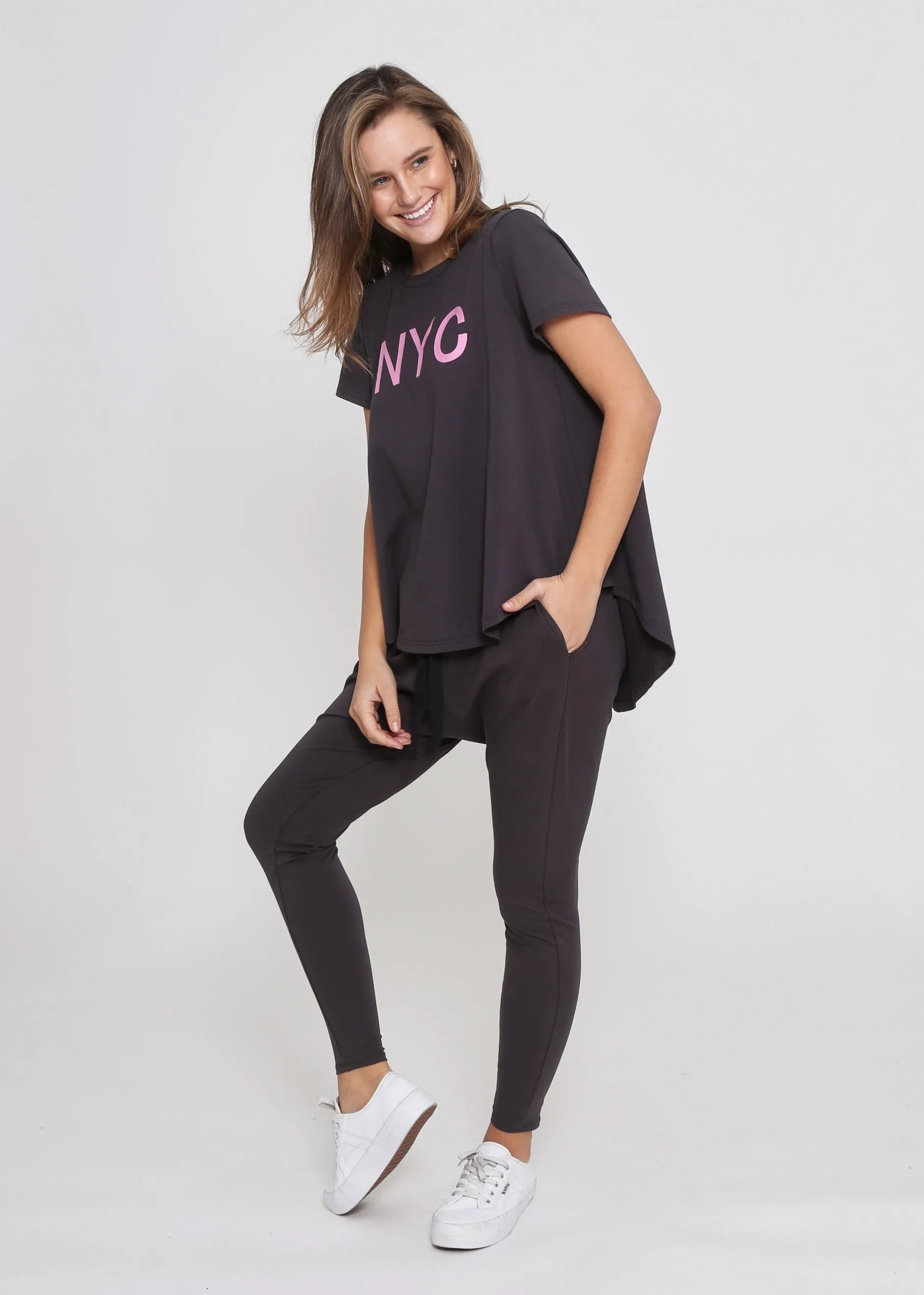 NYC Print Tee Dark Grey