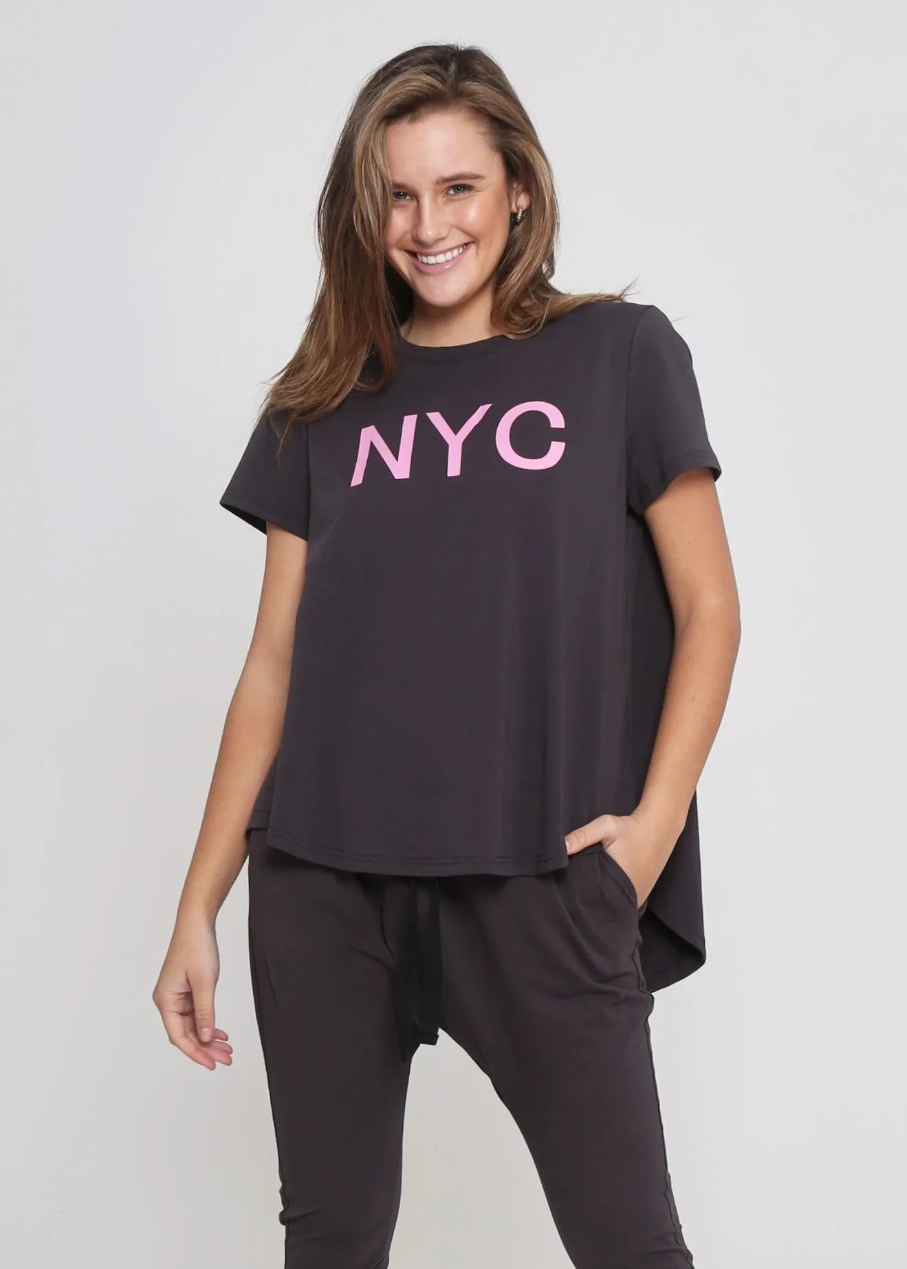 NYC Print Tee Dark Grey