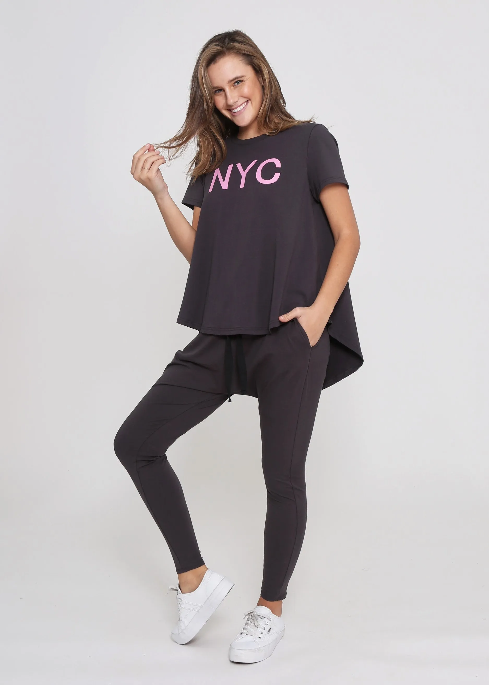 NYC Print Tee Dark Grey