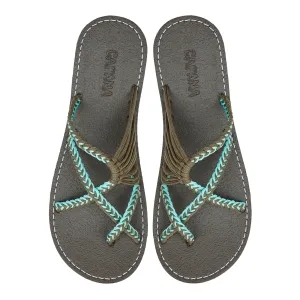 Oceanbliss - Turquoise Gray Rope Sandals