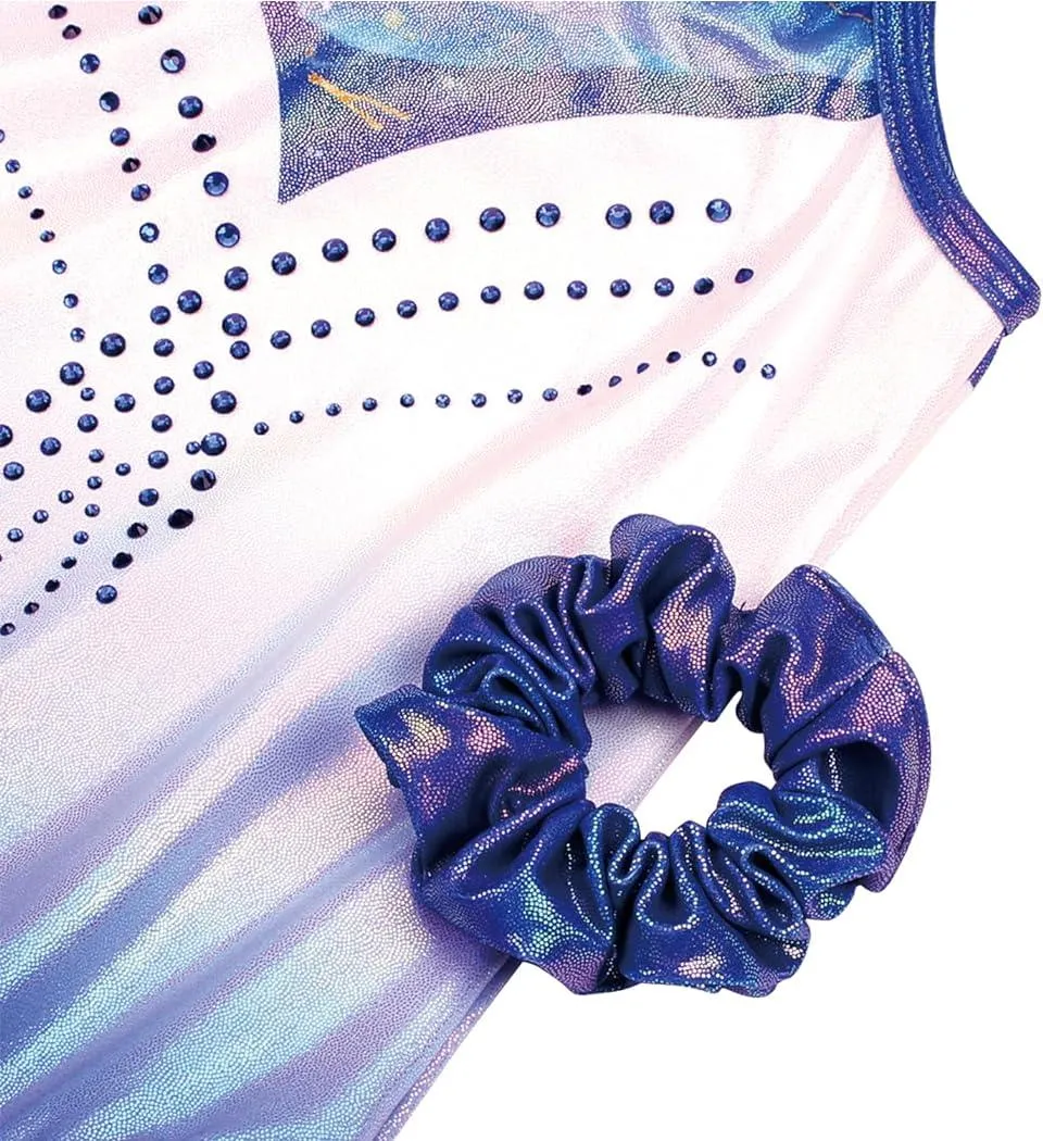 Royal Blue Necklace Clasp Back Gymnastics Leotard Outfit Set