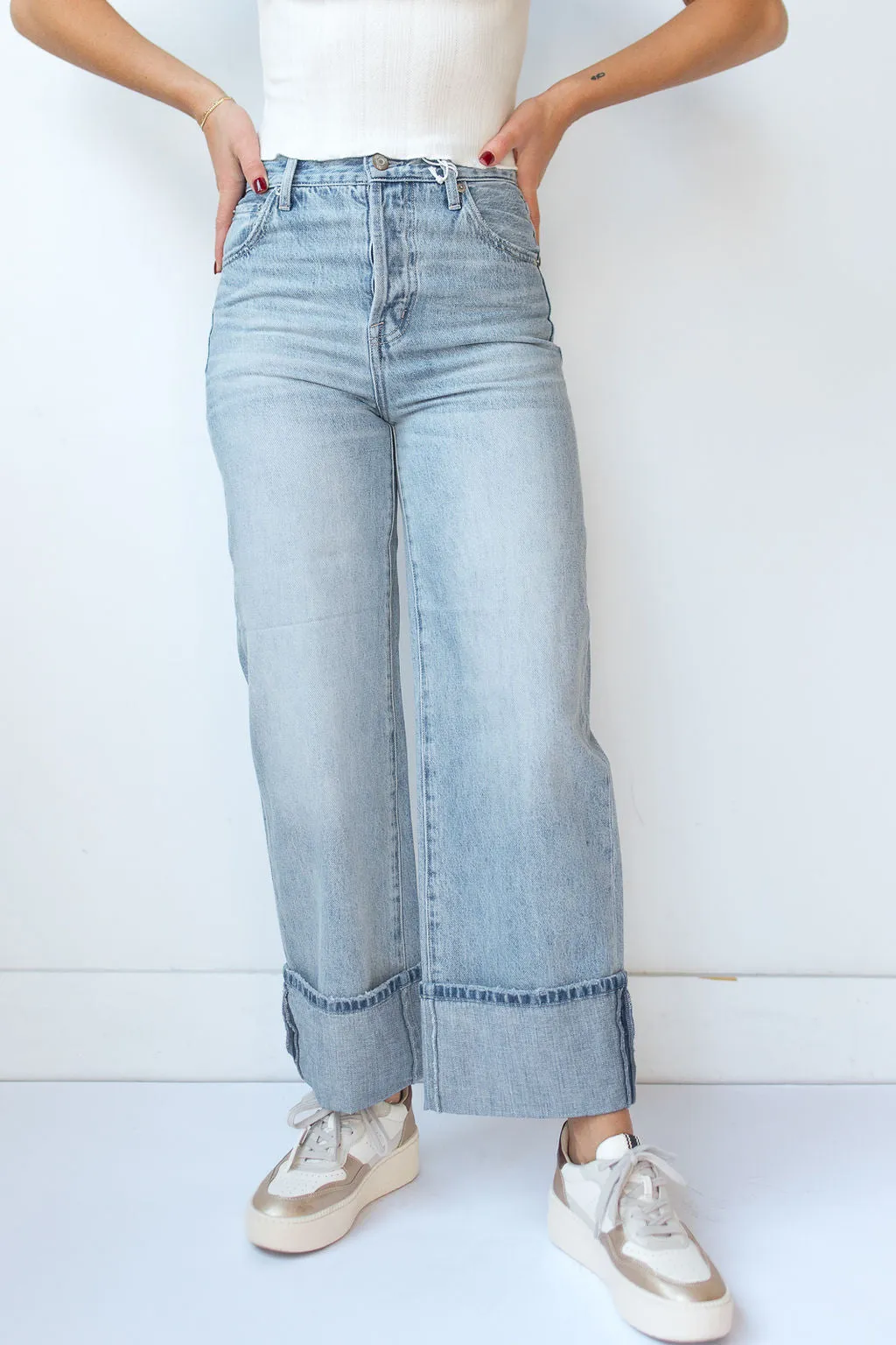 ryder high rise cuffed straight jeans
