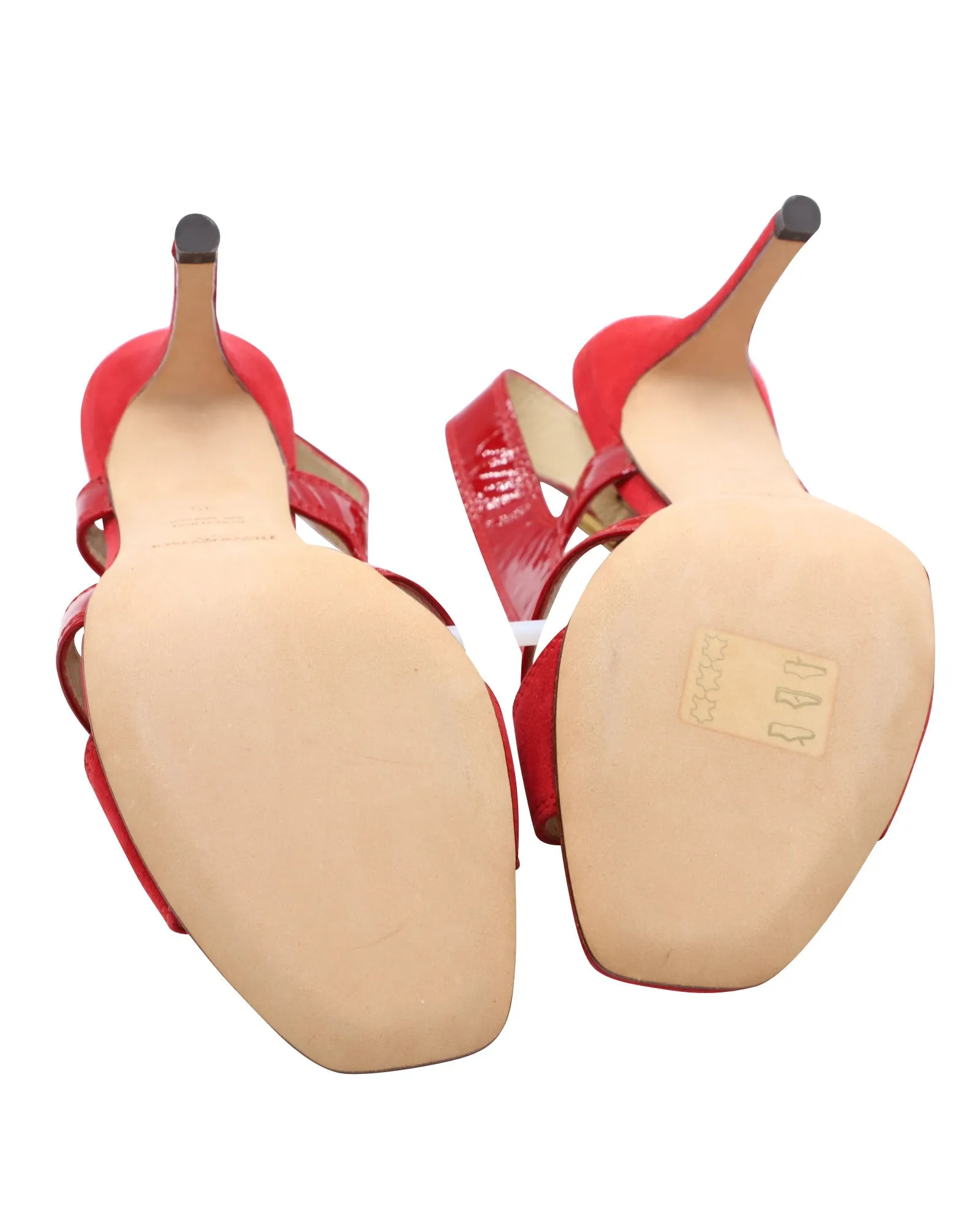 Saint Laurent Slingback Sandals in Red Leather