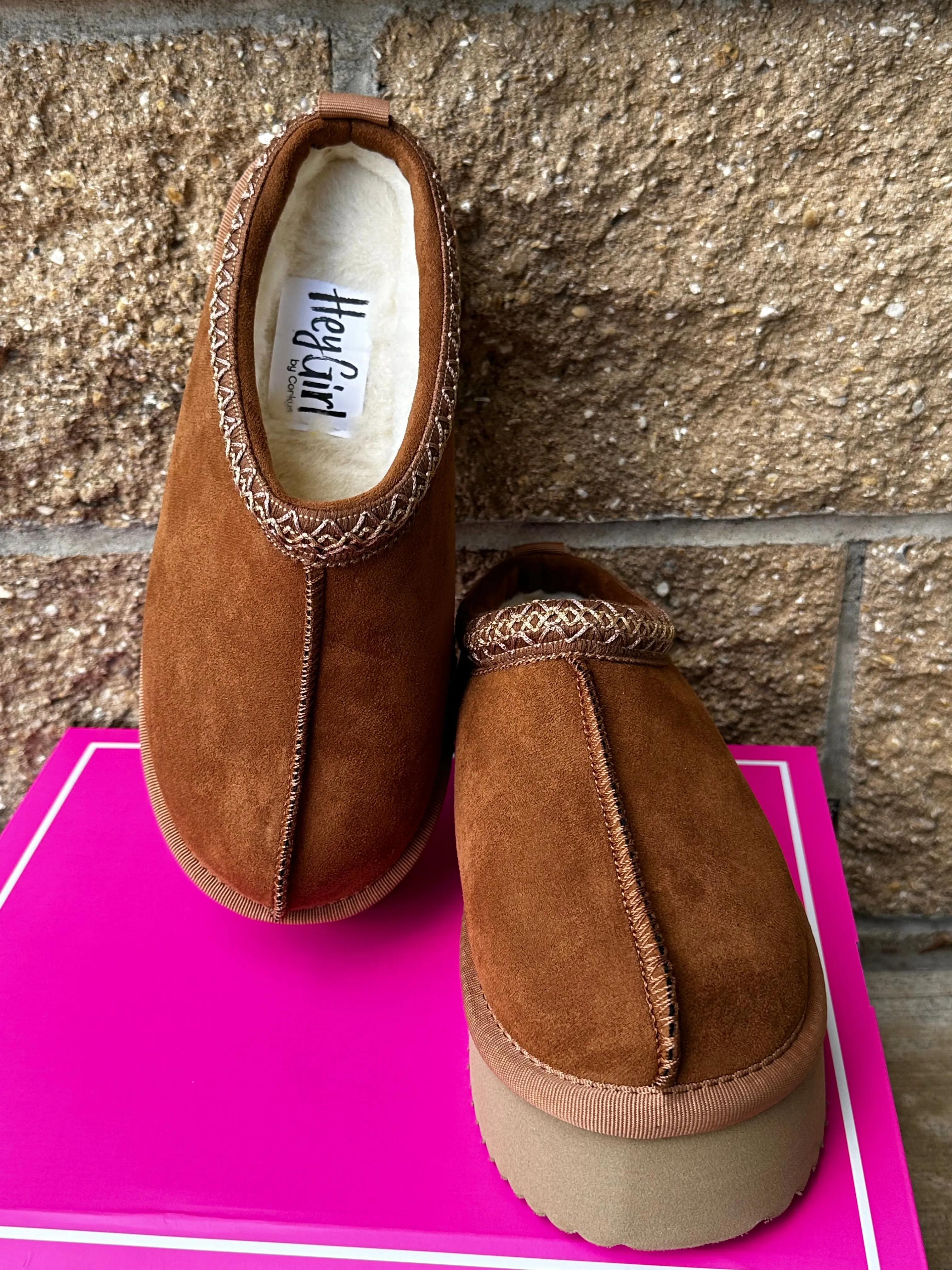 Sale Pillow Talk Tobacco Faux Suede Shoes